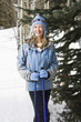 Female skier on slope.