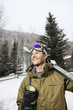 Man going skiing.