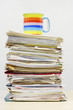 Coffee Mug on Stack of Files