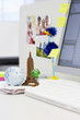 Souvenirs on Desk by computer in office