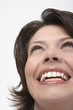 Woman with large smile, close-up
