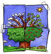 The same tree in four weather seasons