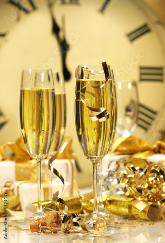 Photo: Midnight champagne for the New Year Midnight champagne for the New Year