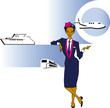 job series - stewardess / clipart