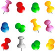 Vektor: Lot de punaises vectorielles, couleurs et disposition variées Lot de punaises vectorielles, couleurs et disposition variées
