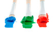 Brushes with paints. Isolation on white Brushes with paints. Isolation on white