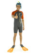 Happy man dressed diving-dress