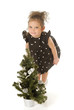 The little girl with a Christmas tree The little girl with a Christmas tree
