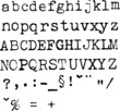 Grunge typewriter font - letters, numbers, characters 