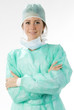 young nurse just after operation in surgery