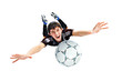 footballer isolated on white background