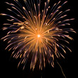 Yellow and blue fireworks on the black sky Yellow and blue fireworks on the black sky
