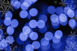 Blue Abstract Winter Holiday Background with Snowflakes