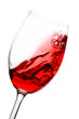 red wine swirling in a glass