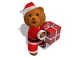 Nounours père noël fond blanc