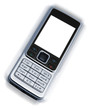Vibrating cellphone on white background