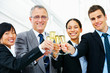 Business group celebrating