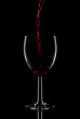 Red wine being poured into a glass