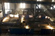 worker cutting steel on the factory