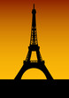 Vektor: Coucher du soleil sur la Tour eiffel - Illustration Coucher du soleil sur la Tour eiffel - Illustration