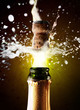 Close up of champagne cork popping Close up of champagne cork popping