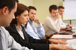 five businesspeople conceptual work