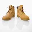 Pair of tan construction boots.