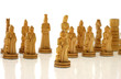 Course a pawn. Chessmen cut out from a tree - handicraft