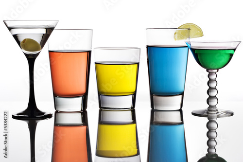Martini and Colorful cocktails Martini and Colorful cocktails