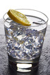 Clear beverage with lime