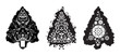 Grunge vector Christmas tree set with swirls, floral designs Grunge vector Christmas tree set with swirls, floral designs