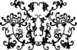 Black Floral Curves Silhouette Ornament