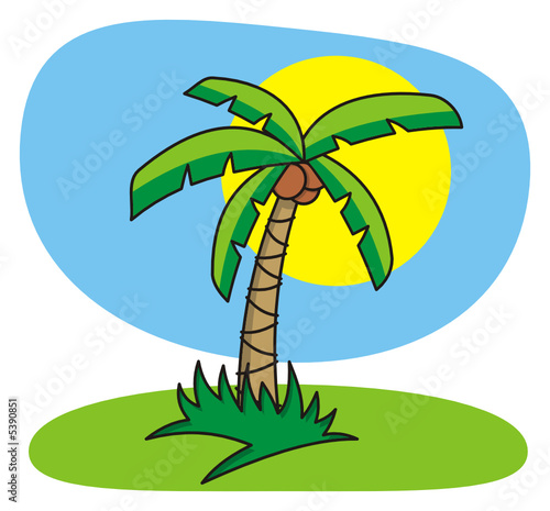 trees cartoon pictures. Palm tree cartoon illustration