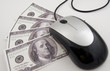 Mouse on 100 bucks bills 