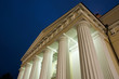 illuminated columns - nightshot with dark blue sky. copyspace.