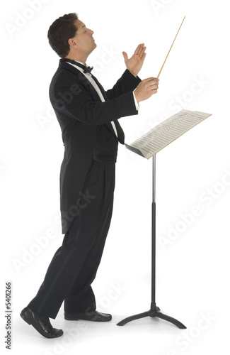 Photo: Orchestra conductor on a white background Orchestra conductor on a white background