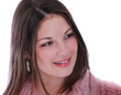 Portrait of young brunette, isolatedon white background Portrait of young brunette, isolatedon white background