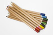 colorful pencils on white background in horizontal position colorful pencils on white background in horizontal position