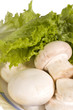 fresh mushrooms and lettuce