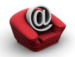 Armchair with symbol for internet