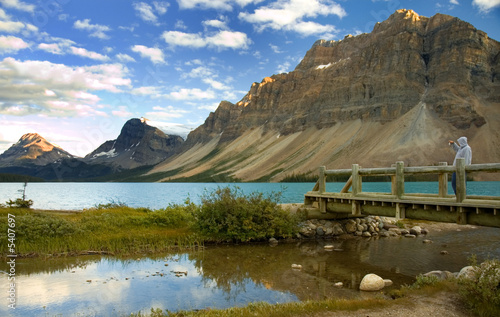 Photo: Man in awe of mountian beauty Man in awe of mountian beauty
