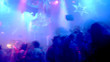 Nightclub scene with christmas decor and dancing crowd in motion Nightclub scene with christmas decor and dancing crowd in motion