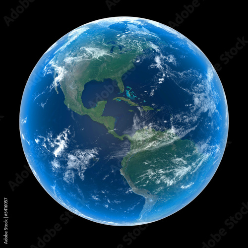 Illustration: Earth - America with Clouds Earth - America with Clouds