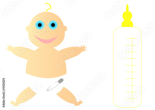 Baby Milk Bottles on Baby And Milk Bottle Cartoon    Isis Ixworth  5421624   See Portfolio