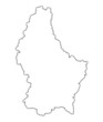 Luxembourg outline map with shadow