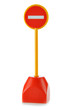 Toy No Entry sign isolated over white background
