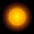 soleil fond noir