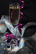 new years eve celebration with champagne and confetti