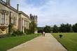visitors visiting an abbey on Sunday