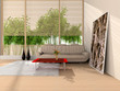 Modern interior of a hall with a soft zone Modern interior of a hall with a soft zone